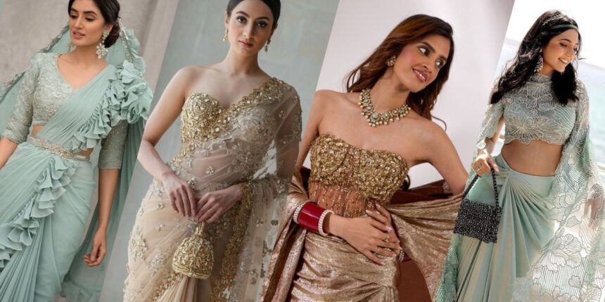 Grecian Blouse Designs for Sarees