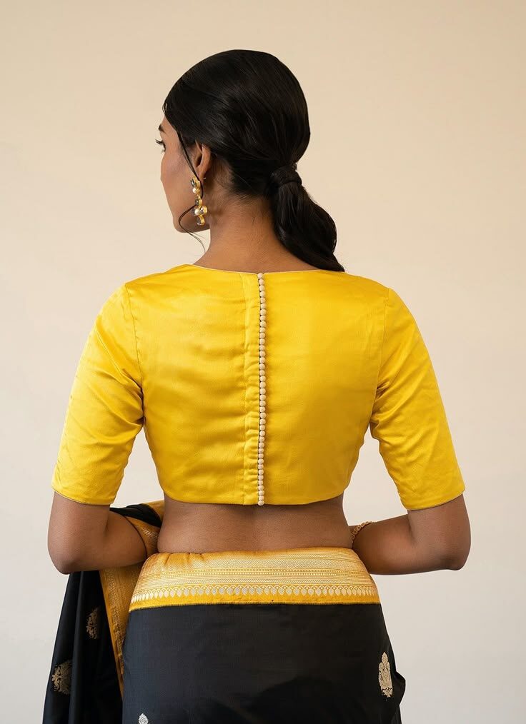 High Neck with Back Button Row