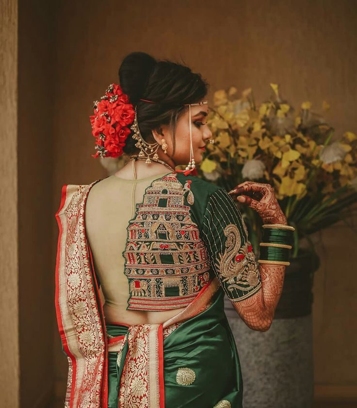 Temple Design Hand Embroidery Blouse