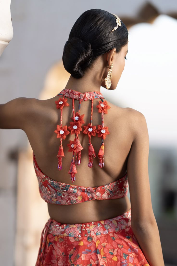 Backless Halter Neck Blouse