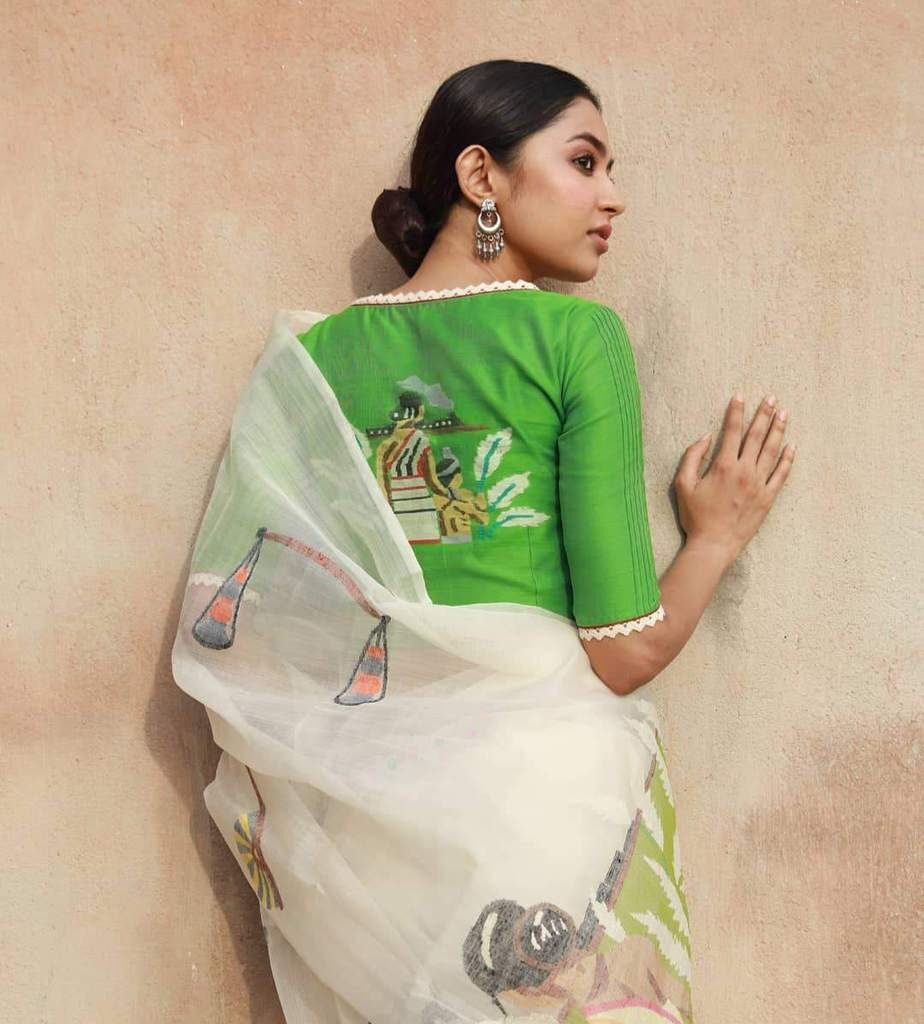 Madhubani Blouse with Embroidery Borders