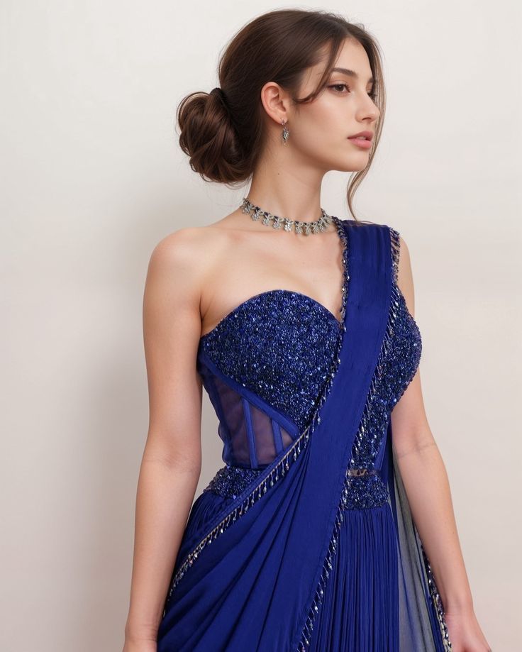 Mirror Work Strapless Blouse