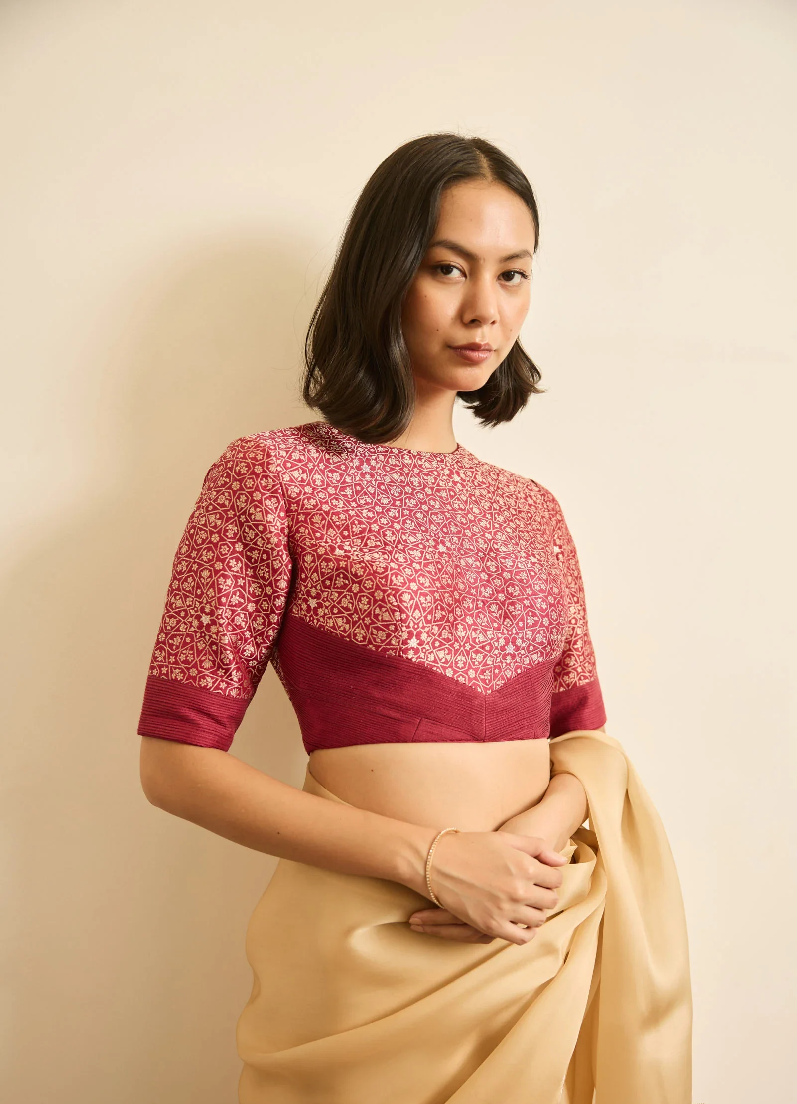 Banarasi Brocade Boat Neck Blouse