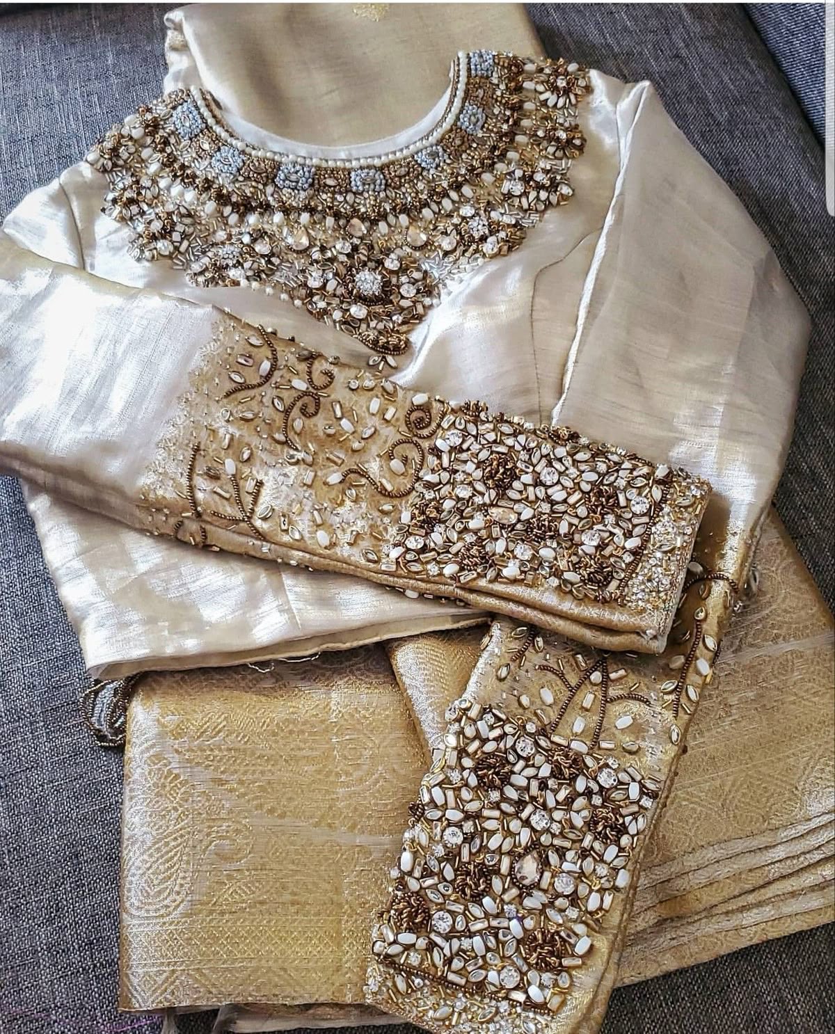 Full Stone Work Blouse Designs