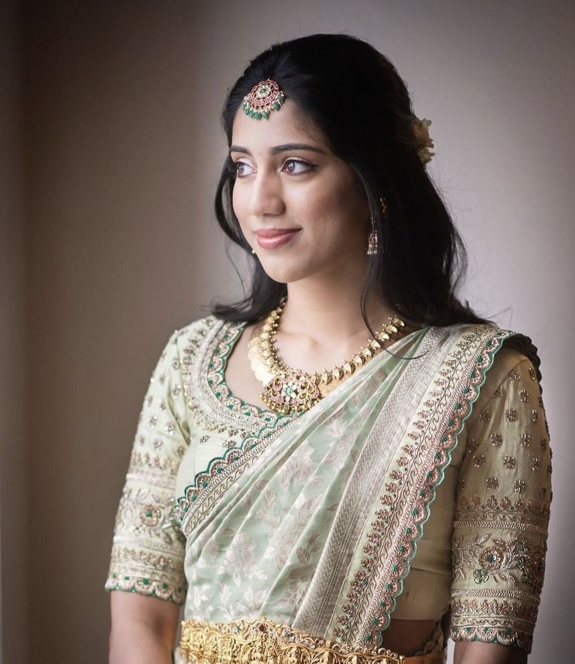 Half Hand Blouse with Thread Work