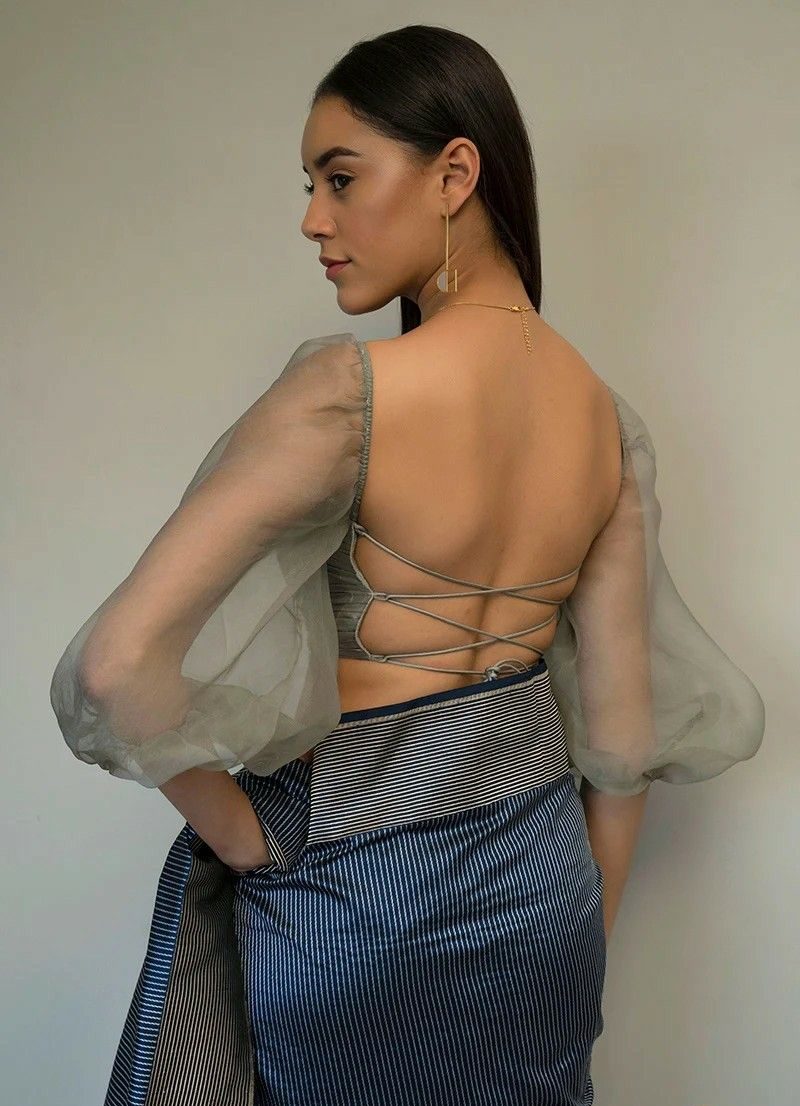 Sheer Back Blouse Design