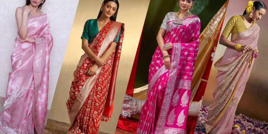 Contrast Blouse Designs That Elevate Your Pink Saree