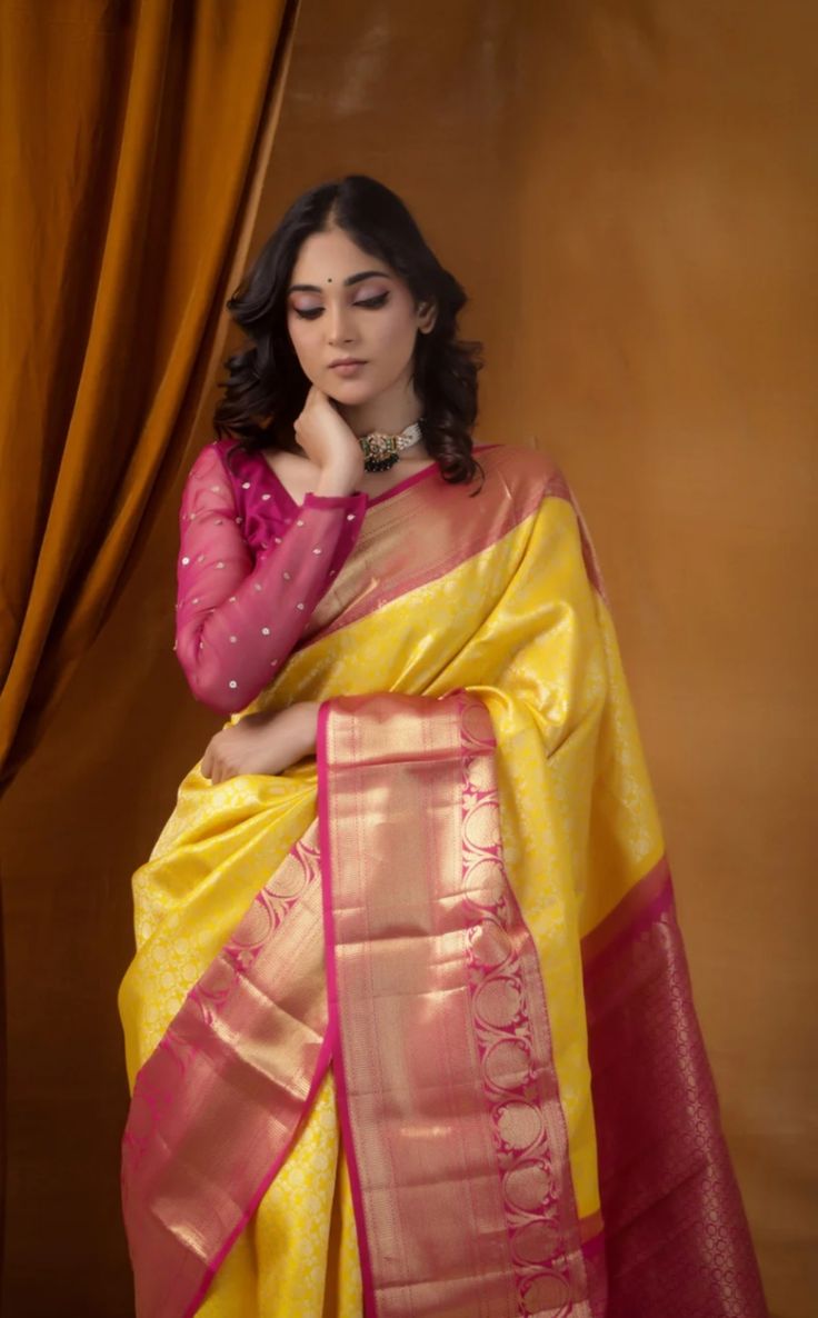 Magenta Silk Blouse with Zari Work