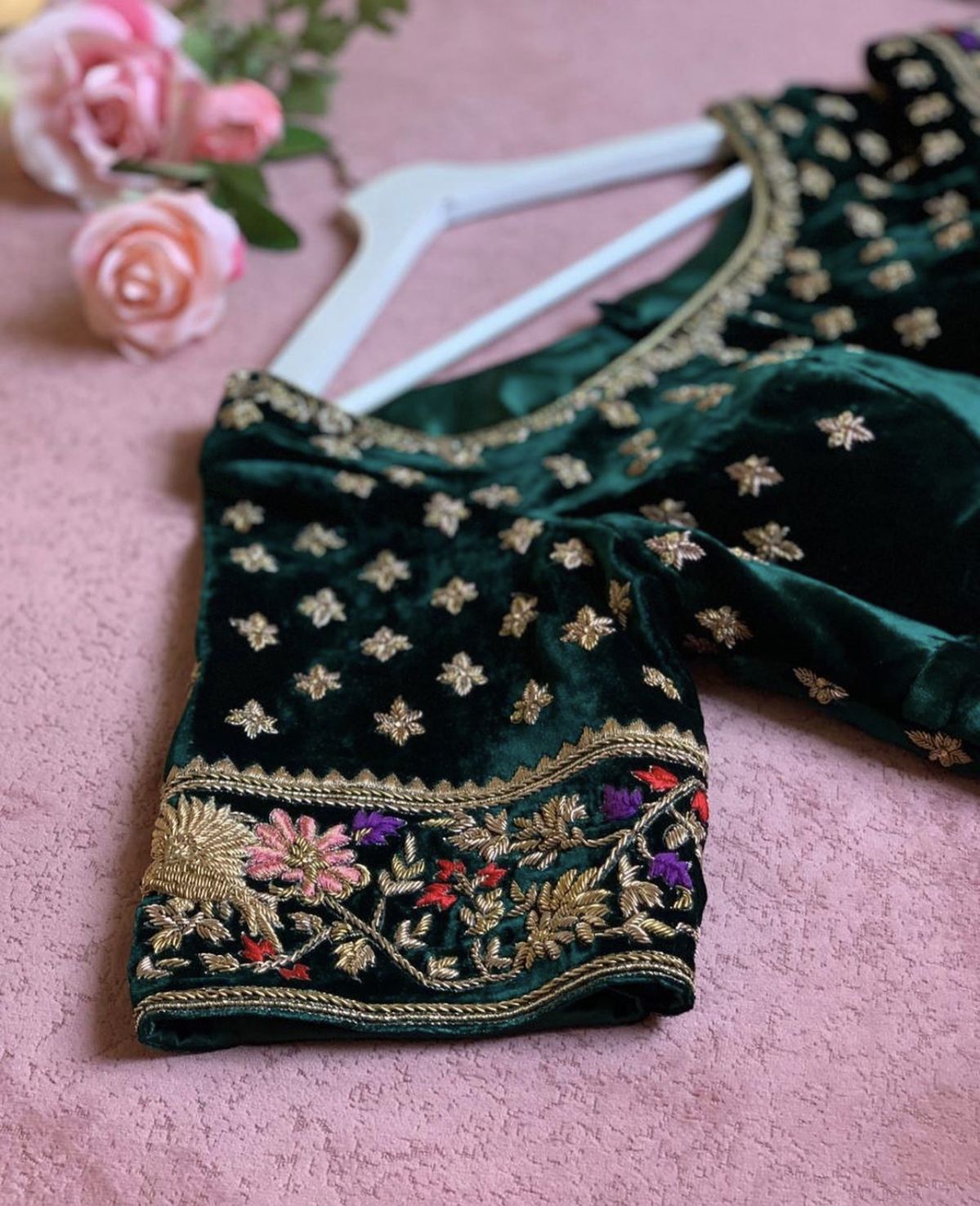 Morpeach Velvet Blouse Design