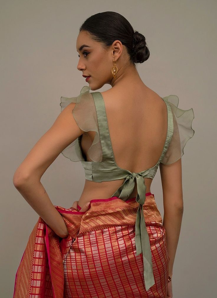 Back Knot Blouse Design