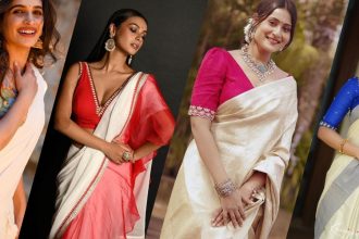 Contrast Blouse Designs for White Saree to Elevate Your Look