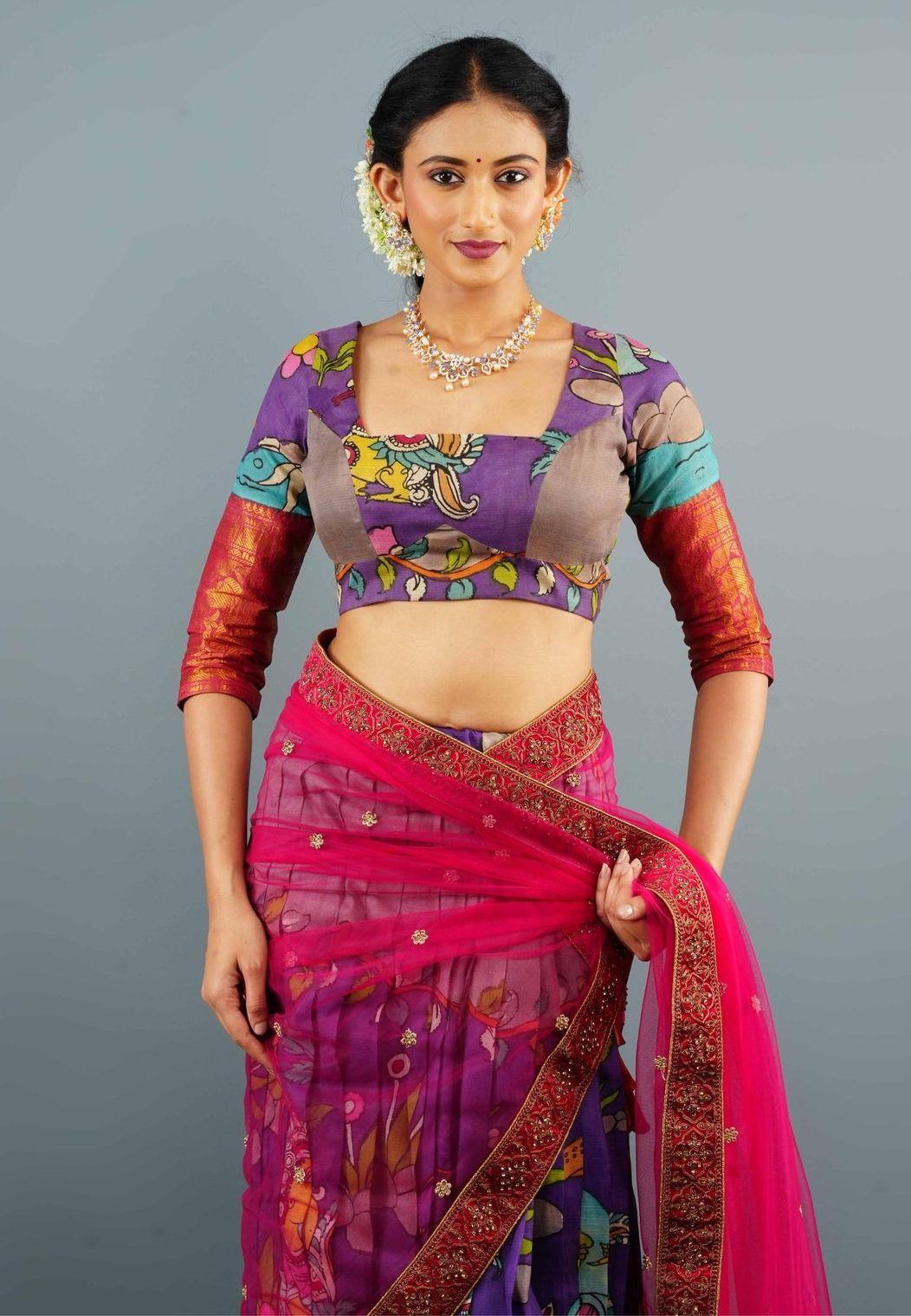 Elbow Sleeve Blouse Design