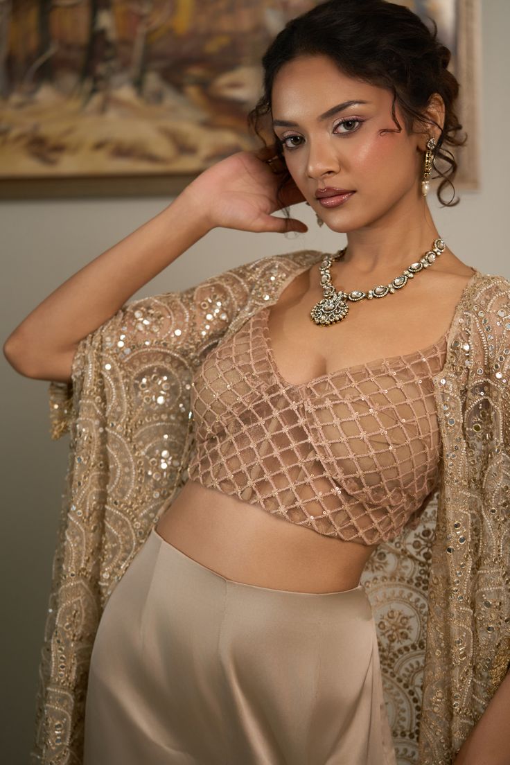 Mesh Net Bold Blouse Design