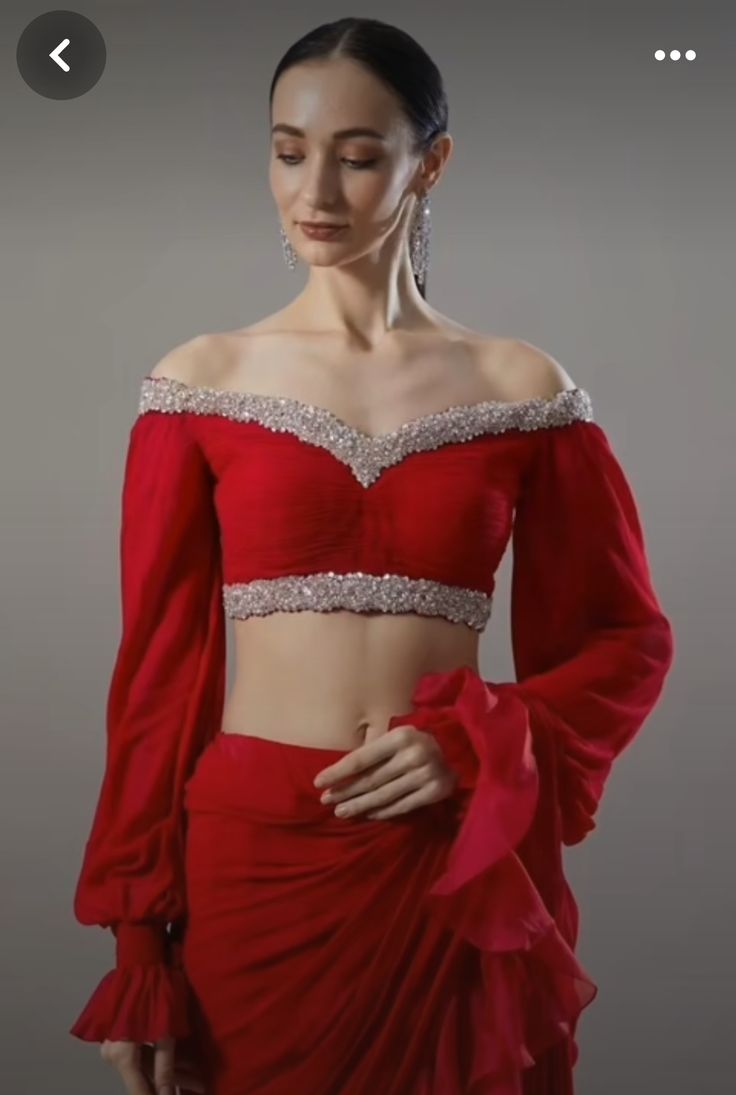 Off-Shoulder Blouse Design