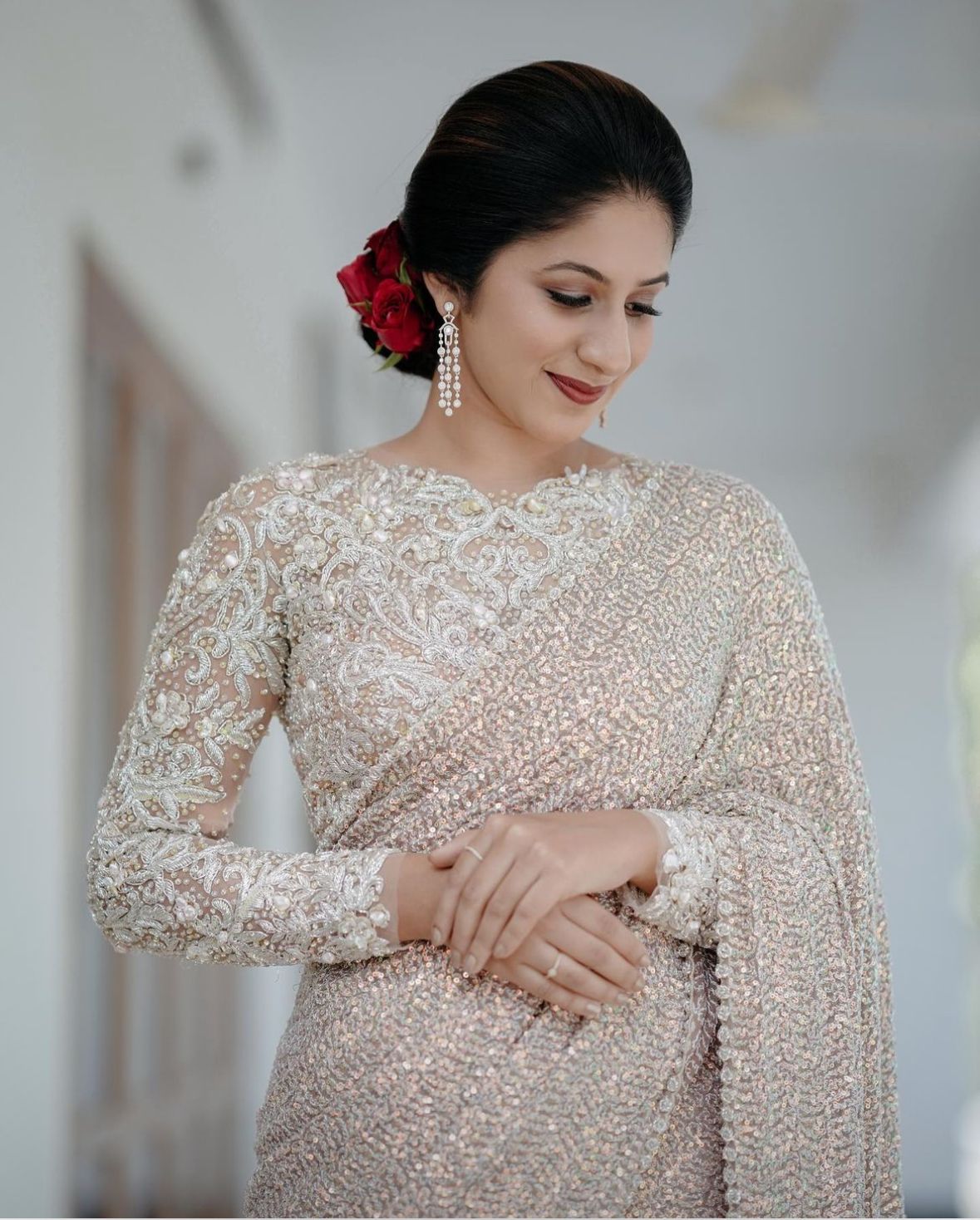 Silver Zari Work Blouse