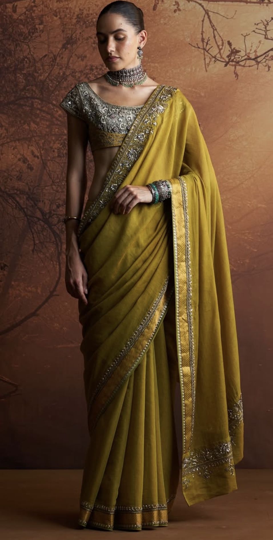 Velvet Saree with Banarasi Border