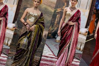 10 Beautiful Velvet Sarees For The Wedding Season