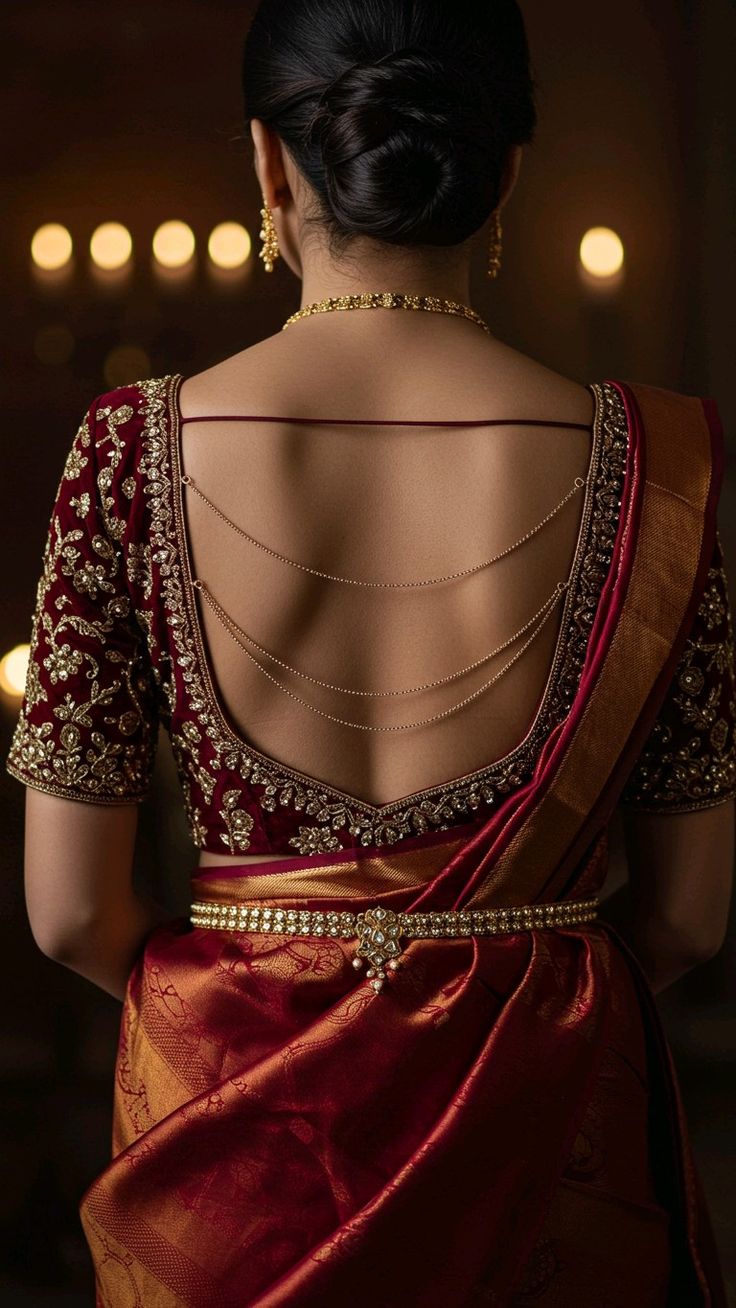 Button Back Bridal Blouse Design