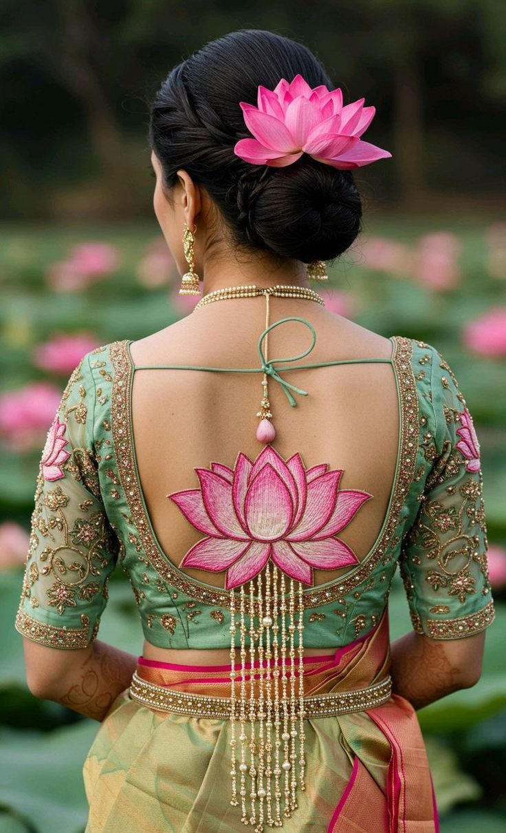Cut-Out Back Bridal Blouse Design
