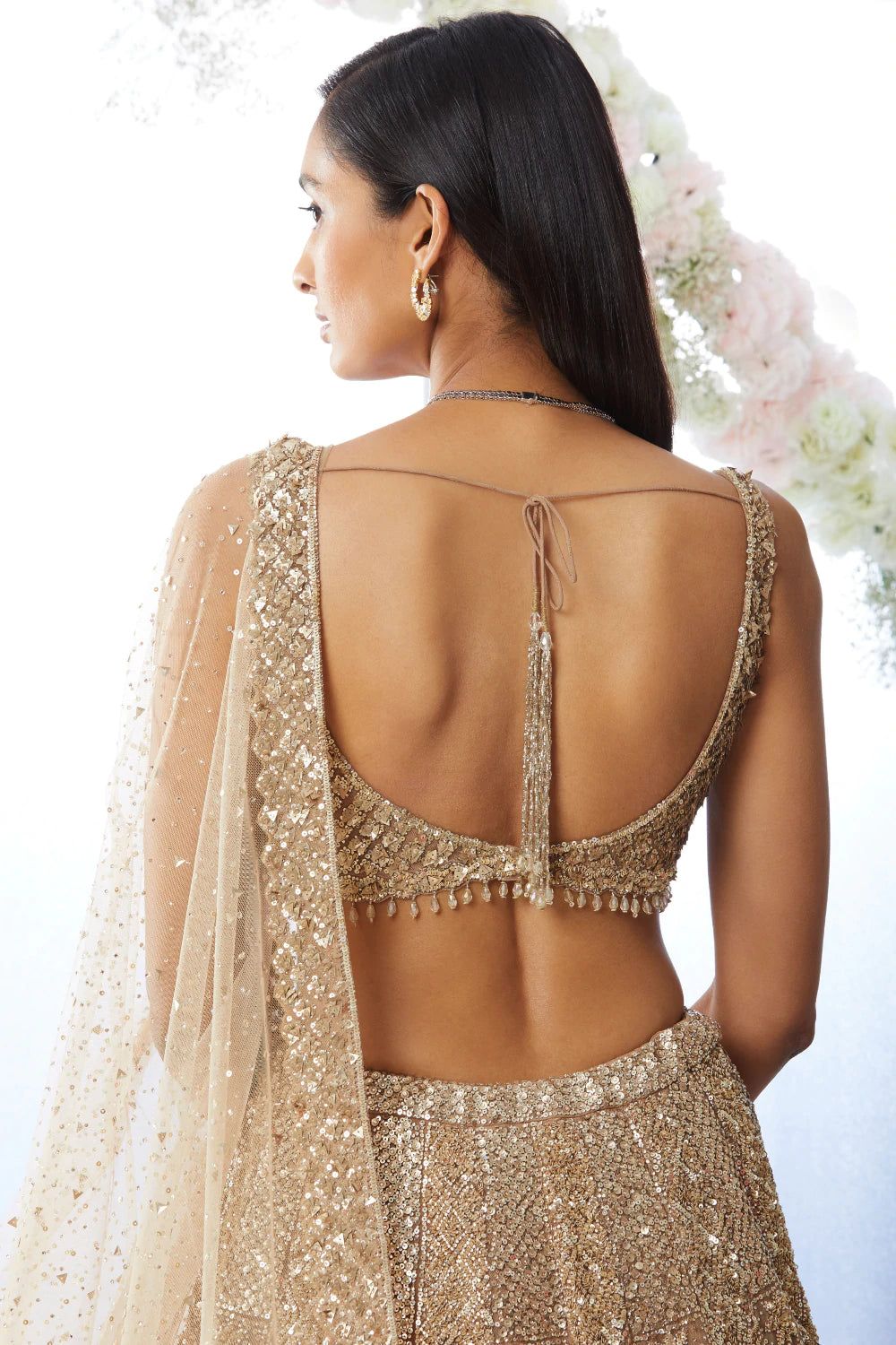 Deep U-Back Blouse with Dori