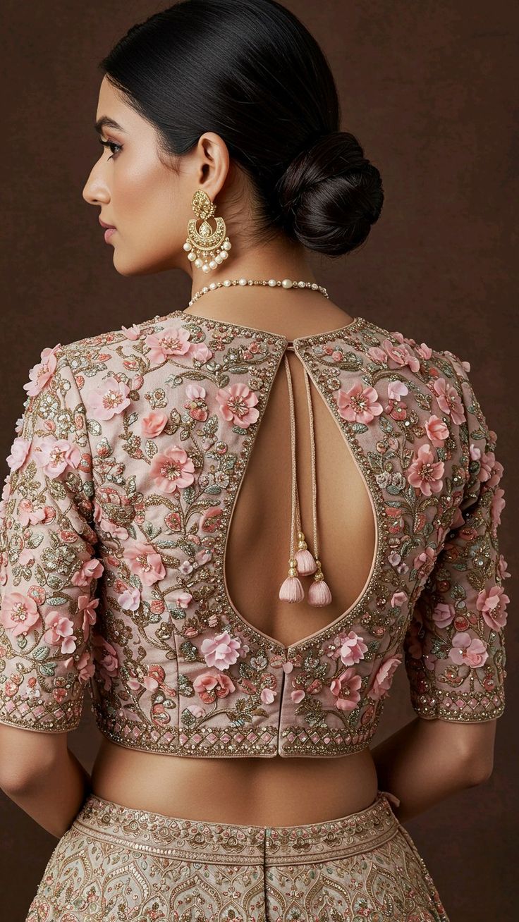 Keyhole Back Bridal Blouse Design