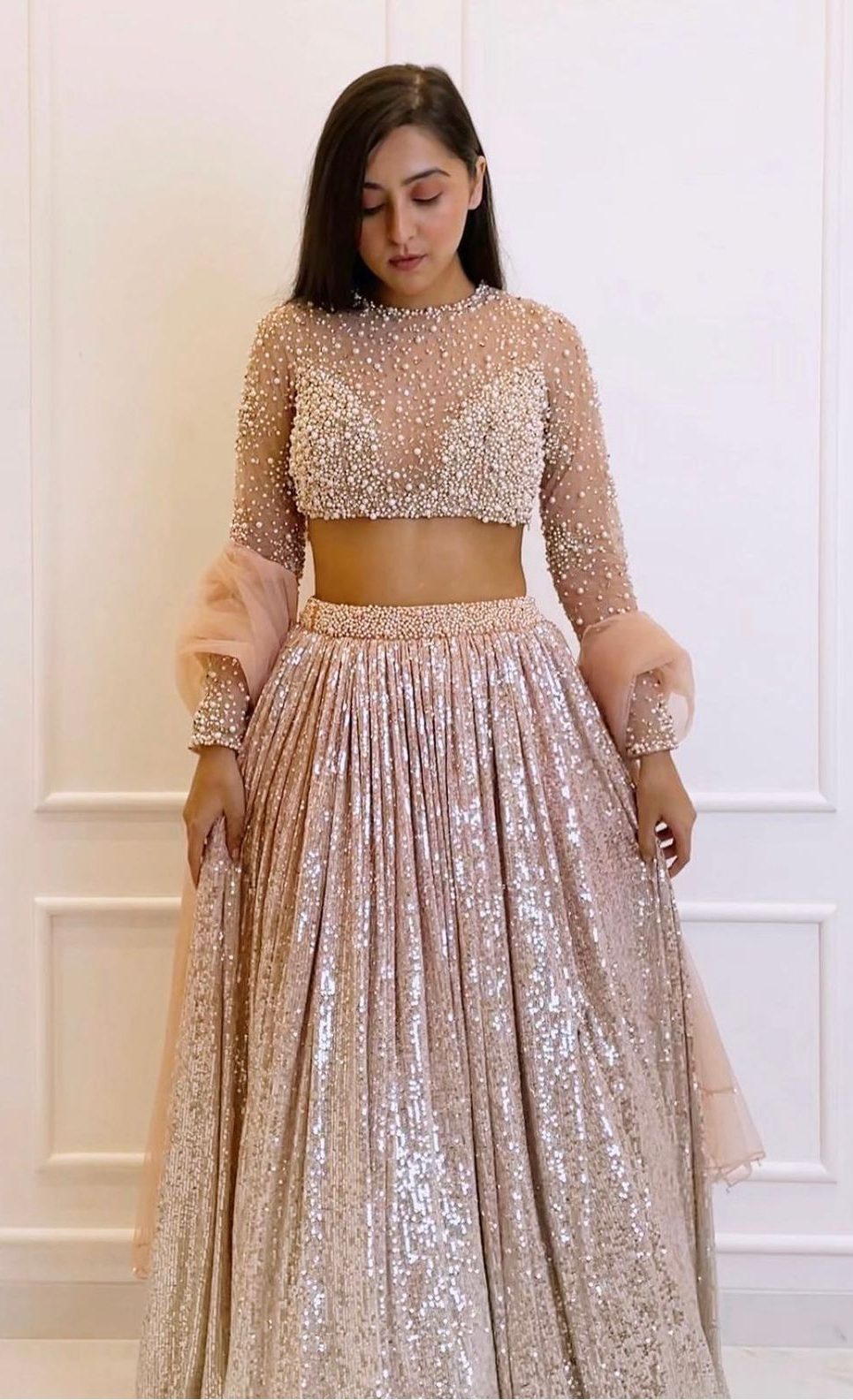 Sheer Net Sleeves Blouse