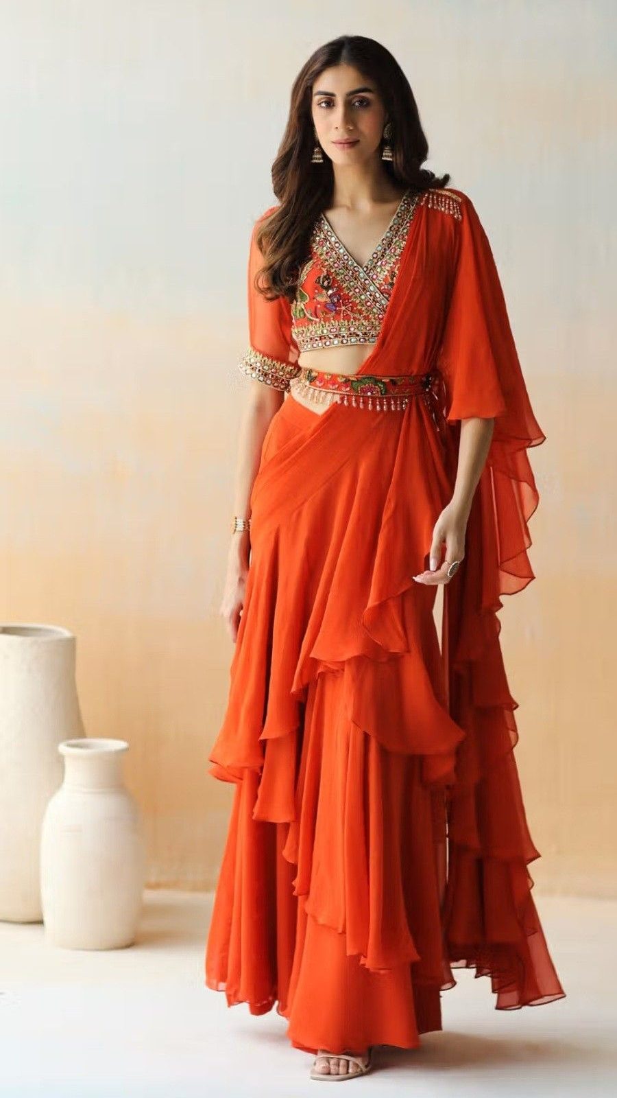 Deep V-Neck Satin Blouse