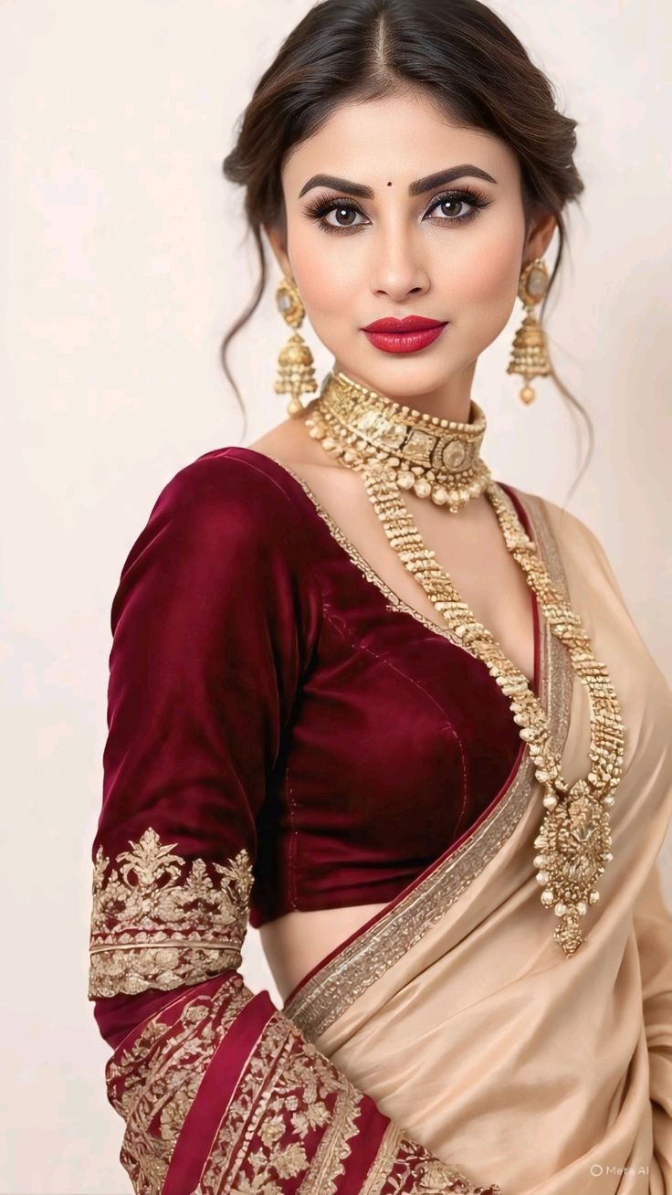 Emerald Velvet Blouse with Minimal Stone Work