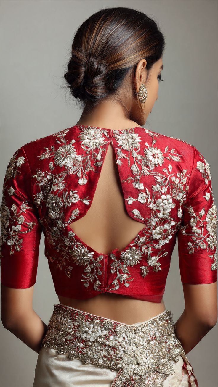 Keyhole Neck Blouse Design