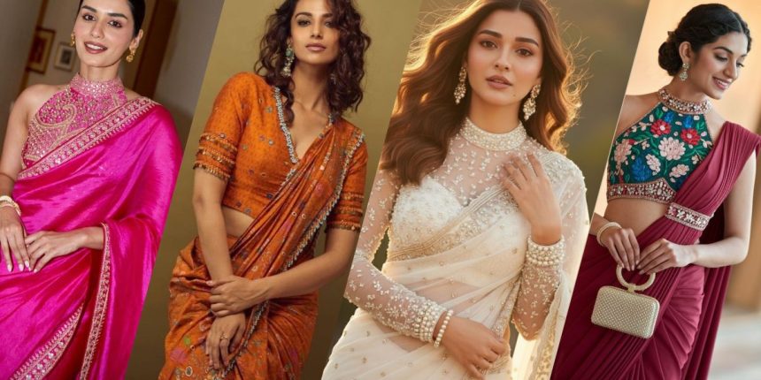 Stylish Blouse Neck Designs to Pair with Designer Sarees