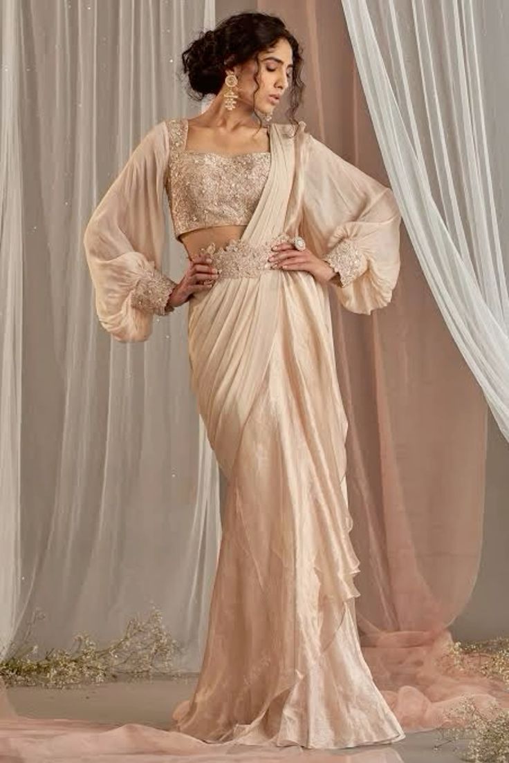 V-Neck Blouse with Bell Sleeves