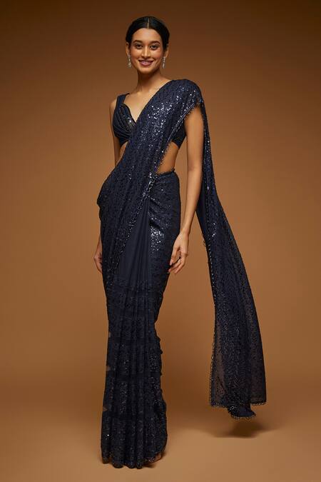 Deep Neck Sequin Blouse for Bold Looks