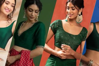 10 Stunning Bottle Green Blouse Designs for Wedding & Festive Looks