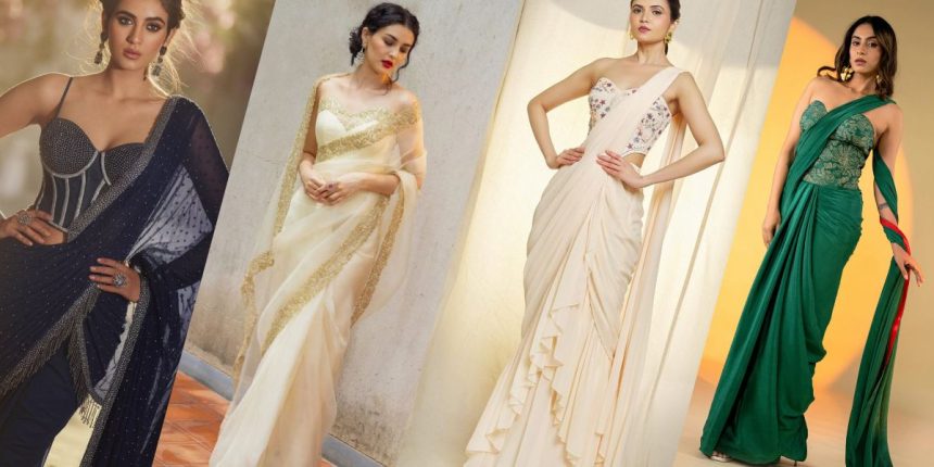 Stylish Ways to Wear a Corset Blouse with Saree