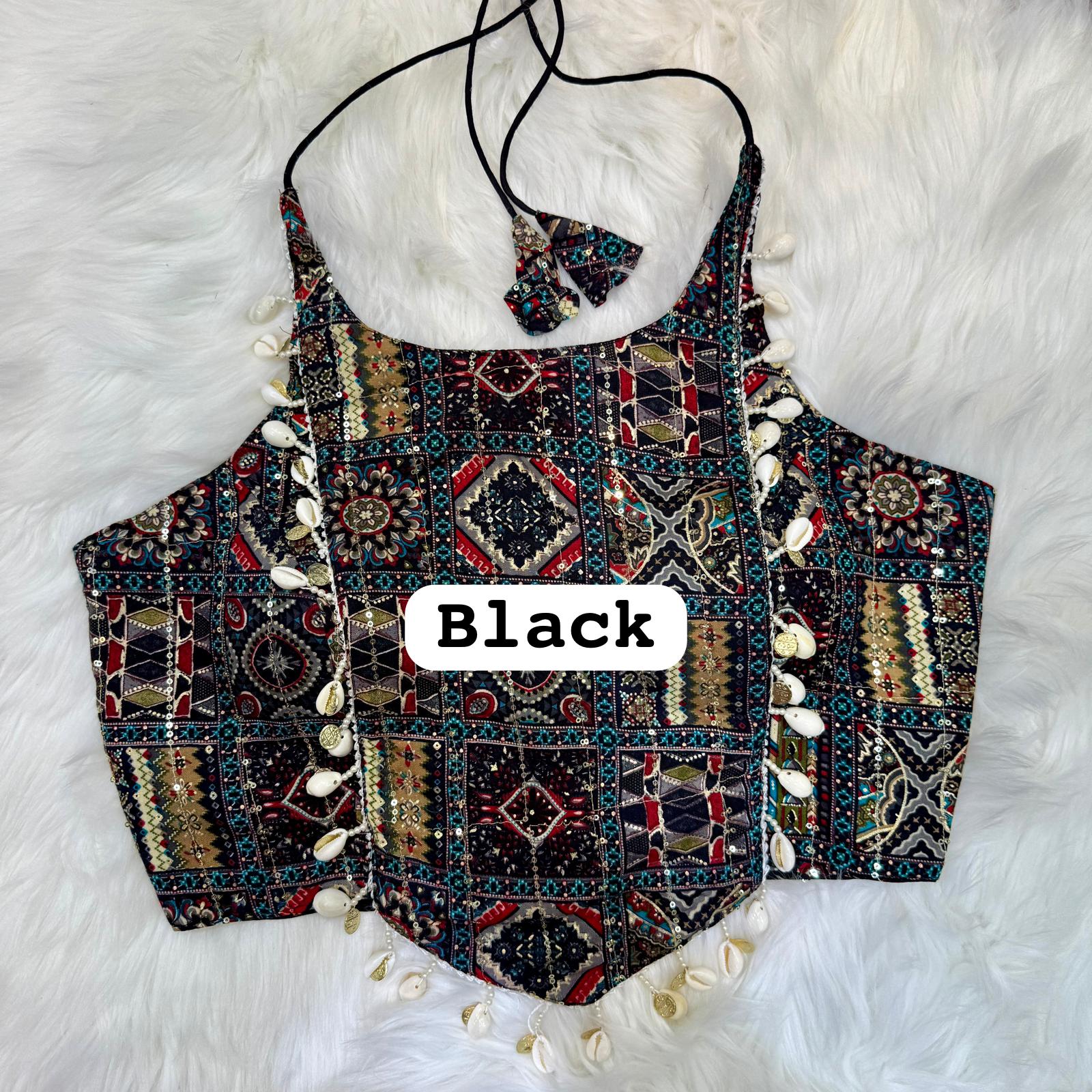 Halter-Neck Kutchi Work Blouse