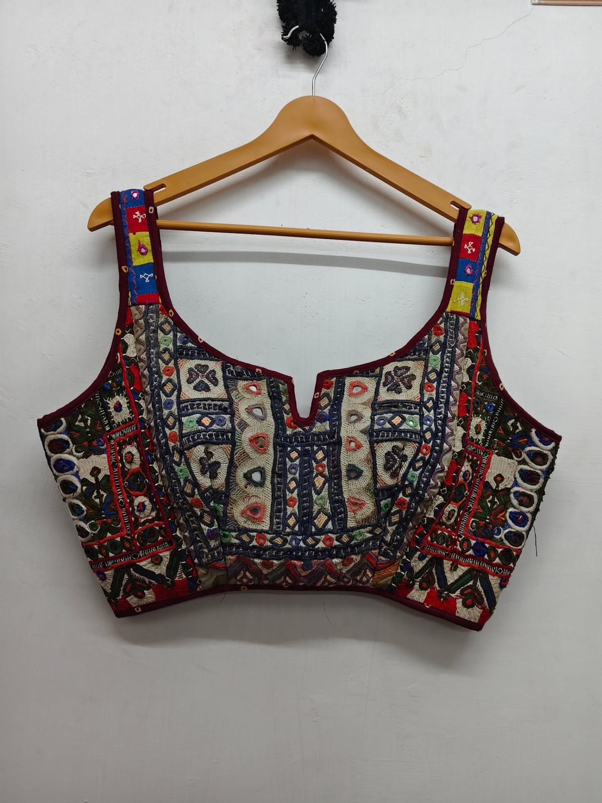 Sleeveless Kutchi Work Blouse for Garba