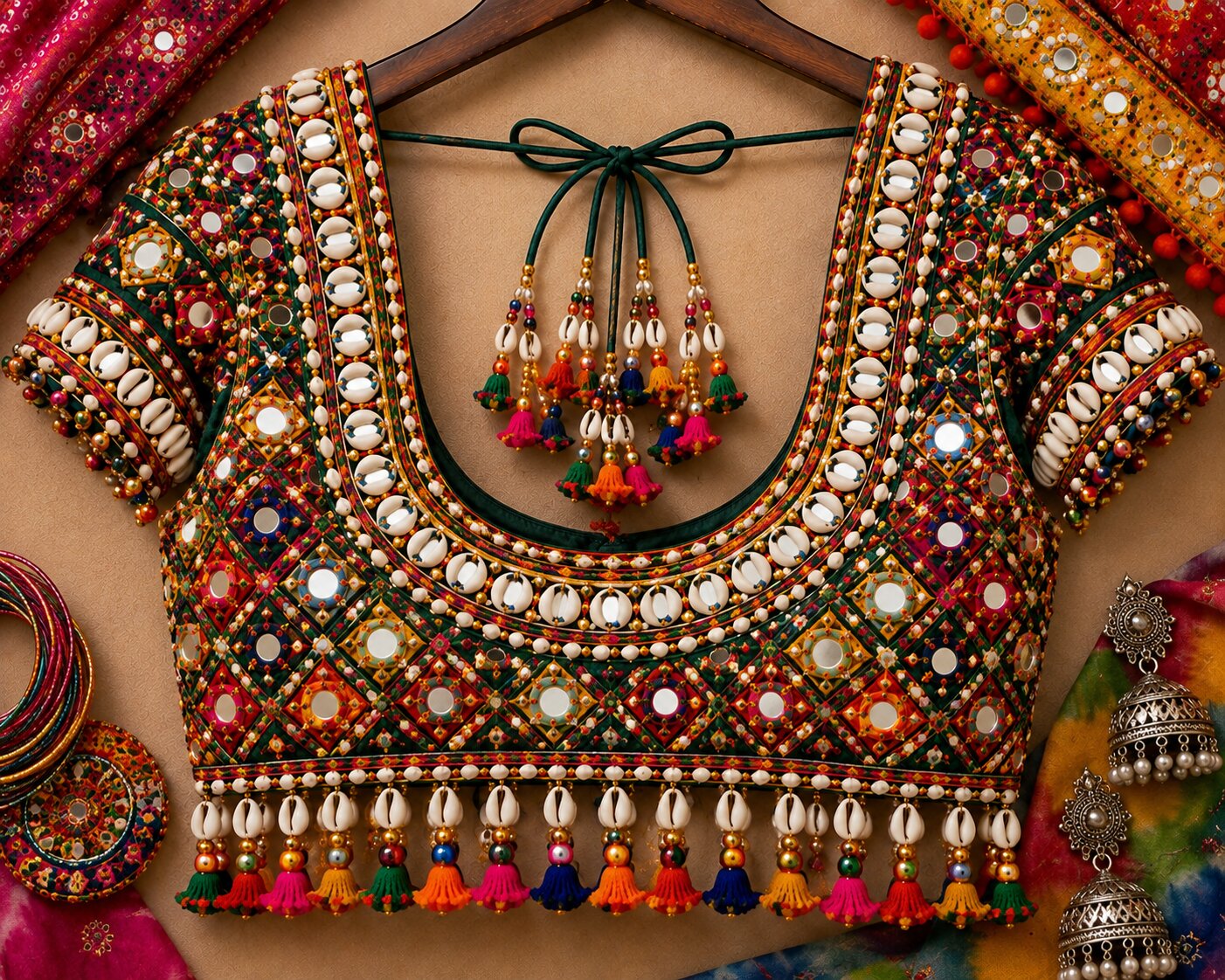 Colorful Kodi Work Blouse with Beads