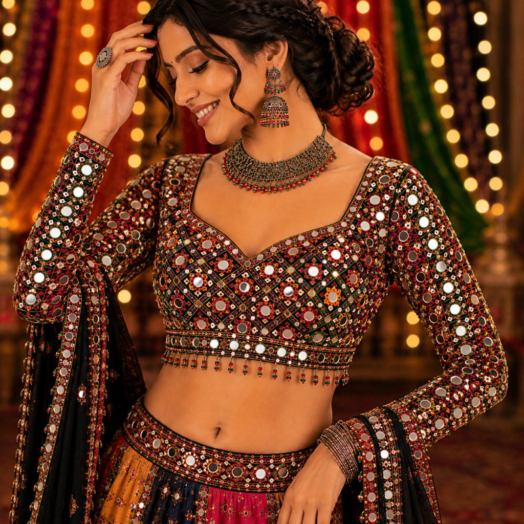 Full Sleeve Mirror Work Blouse