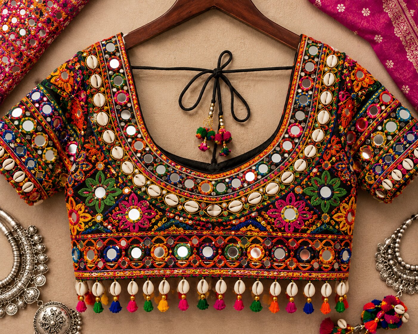 Multicolor Thread Kodi Work Blouse