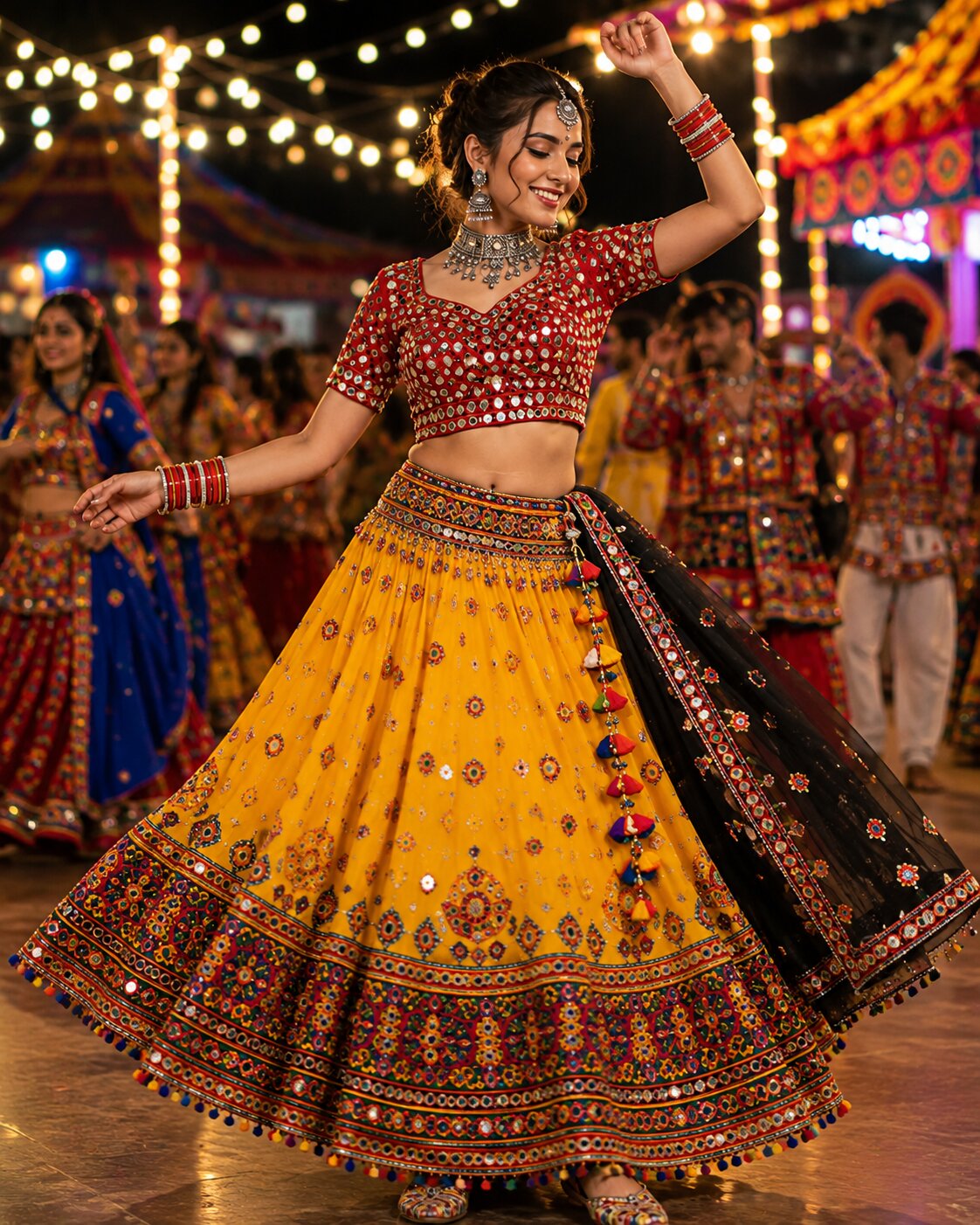 Traditional Garba Look with Chaniya Choli