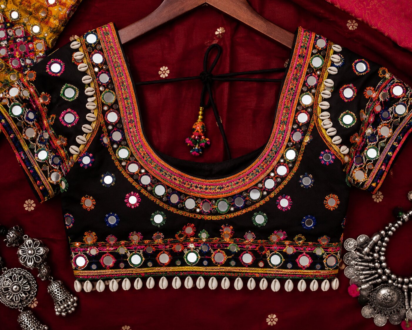 Traditional Mirror and Kodi Work Blouse
