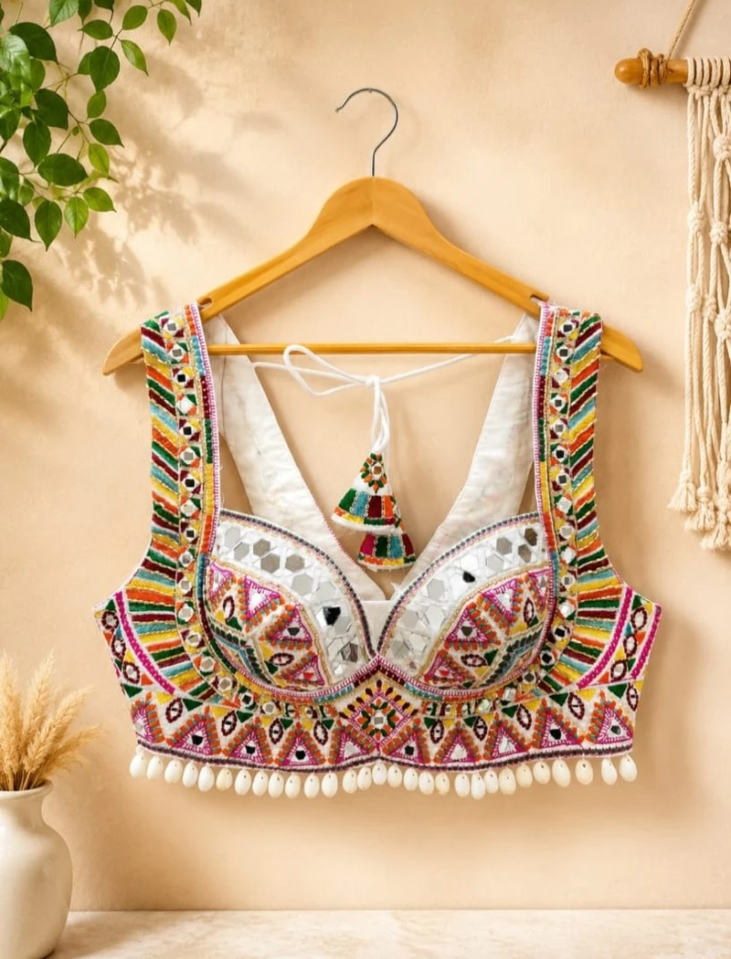 Sleeveless Mirror, Sequin & Kodi Work Blouse