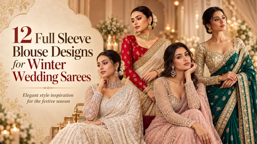 12 Full Sleeve Blouse Designs for Winter Wedding Sarees