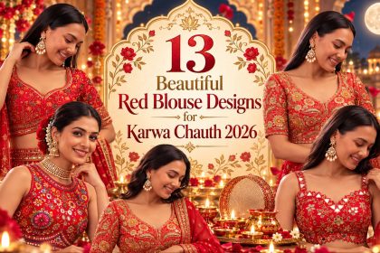 Beautiful Red Blouse Designs for Karwa Chauth