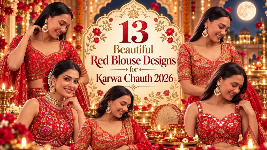 Beautiful Red Blouse Designs for Karwa Chauth