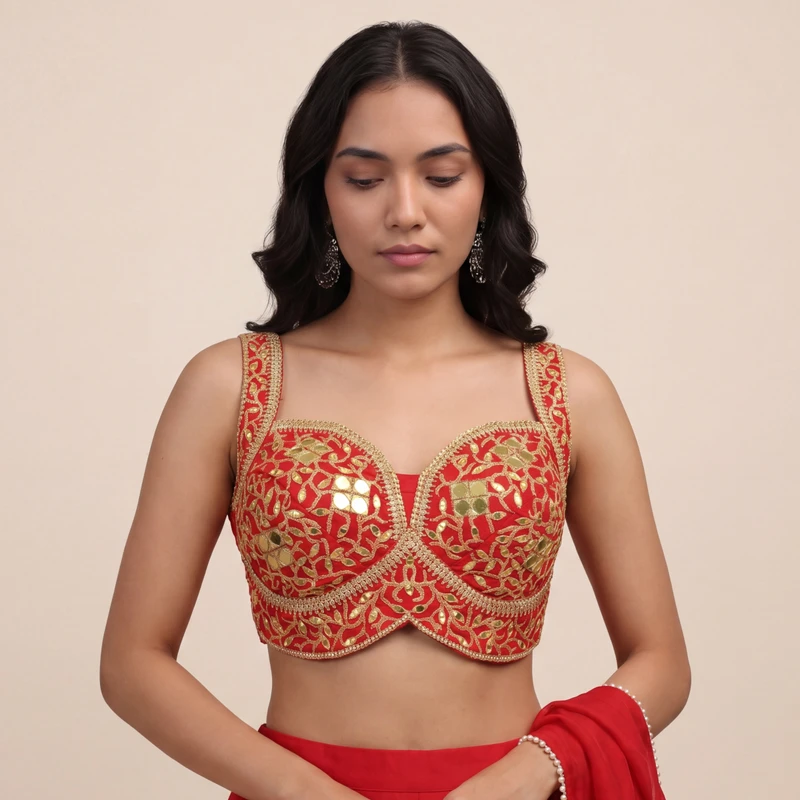 Bridal Blouse with Zari Embroidery