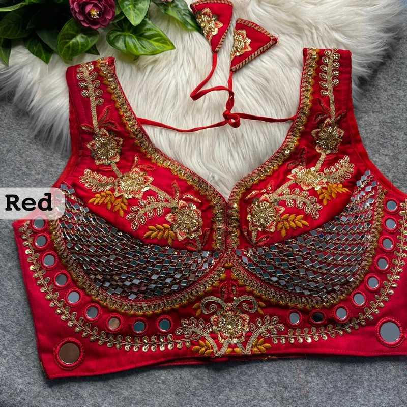 Sabyasachi-Inspired Bridal Mirror Work Blouse