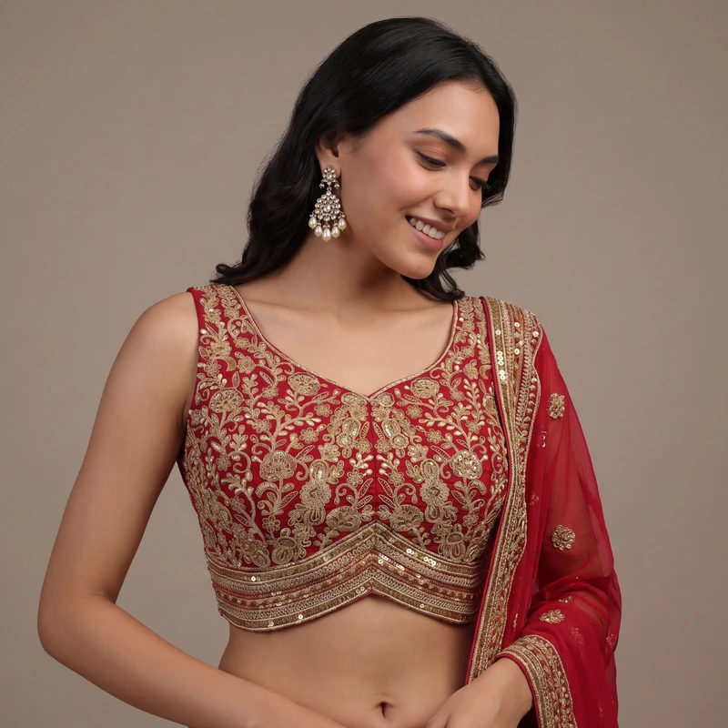 Sleeveless Italian Silk Handwork Blouse