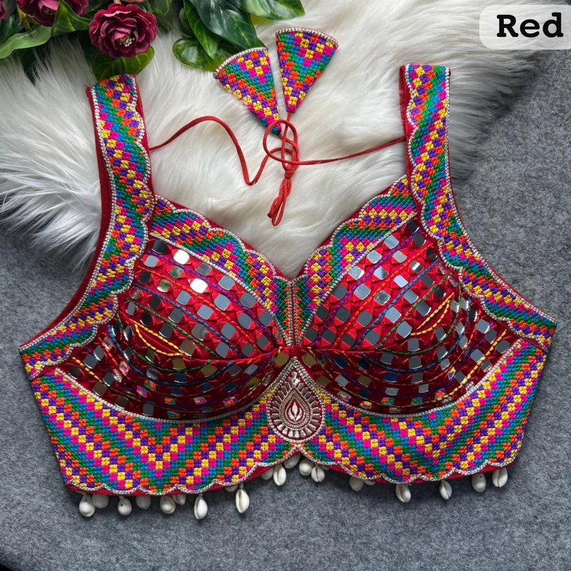 Traditional Mirror and Thread Work Blouse